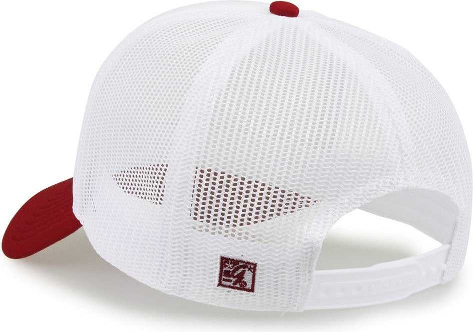 The Game GB473 Foam Front Trucker Cap - White Cardinal - HIT a Double - 3