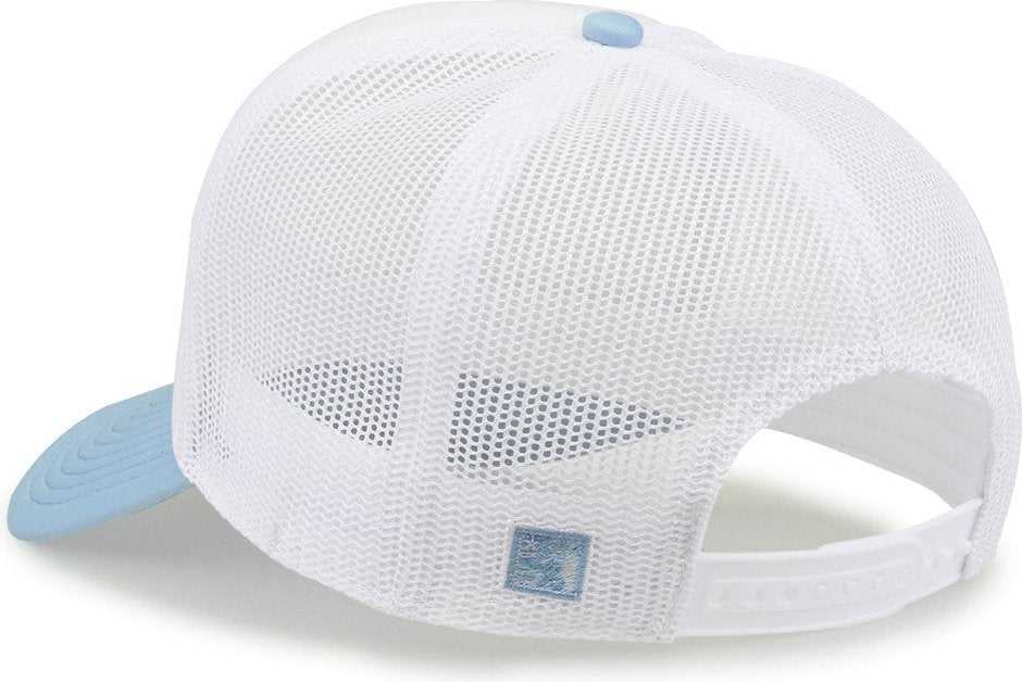 The Game GB473 Foam Front Trucker Cap - White Columbia Blue - HIT a Double - 3
