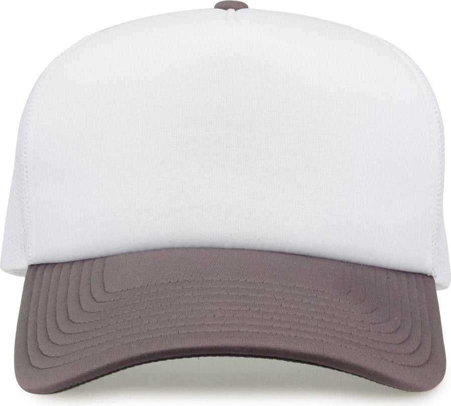 The Game GB473 Foam Front Trucker Cap - White Grey - HIT a Double - 2