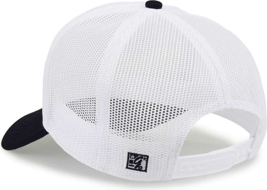 The Game GB473 Foam Front Trucker Cap - White Navy - HIT a Double - 3