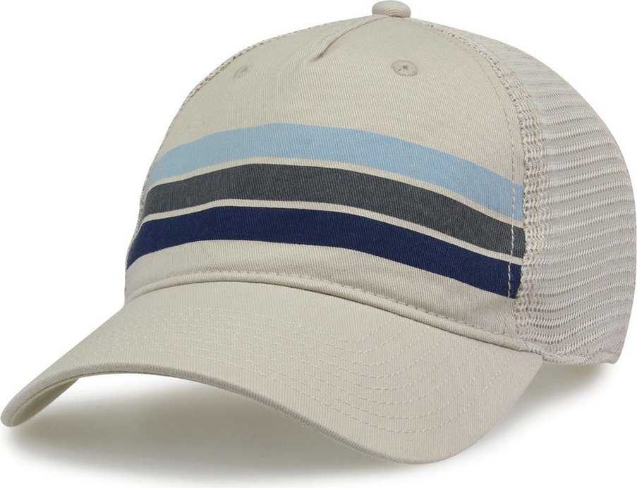 The Game GB480 Striped Printed Trucker Cap - Blue - HIT a Double - 2
