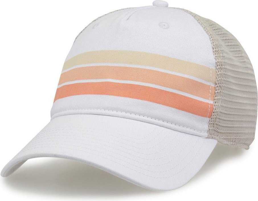 The Game GB480 Striped Printed Trucker Cap - Creamsicle - HIT a Double - 2