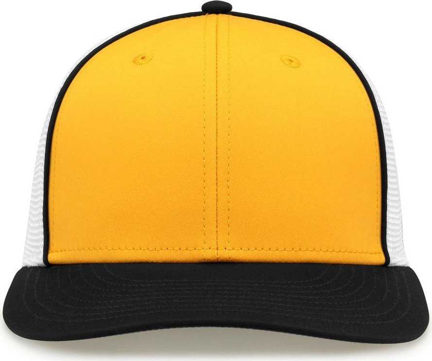 The Game GB483P On-Field GameChanger with Piping &amp; Diamond Mesh Cap - Athletic Gold Black