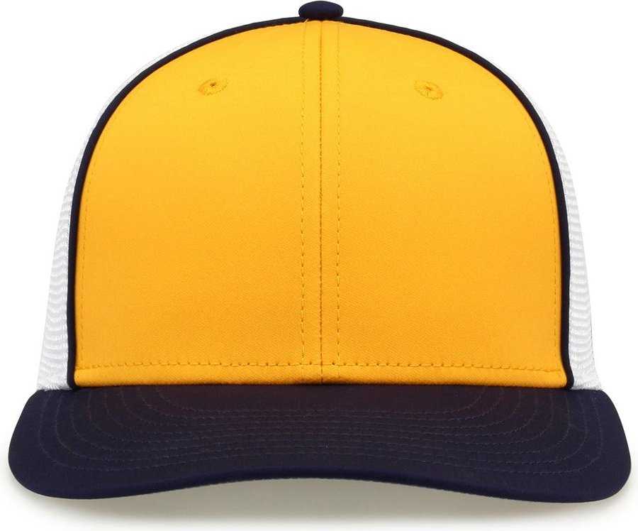 The Game GB483P On-Field GameChanger with Piping &amp; Diamond Mesh Cap - Athletic Gold Navy
