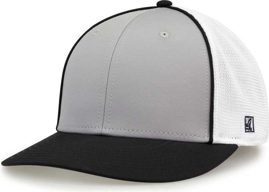 The Game GB483P On-Field GameChanger with Piping &amp; Diamond Mesh Cap - Grey Black