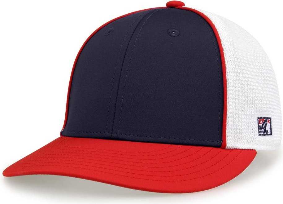 The Game GB483P On-Field GameChanger with Piping &amp; Diamond Mesh Cap - Navy Red