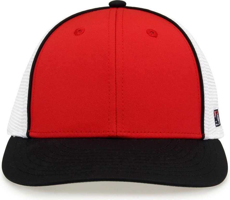 The Game GB483P On-Field GameChanger with Piping &amp; Diamond Mesh Cap - Red Black