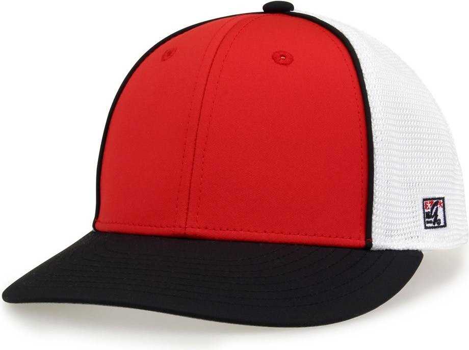The Game GB483P On-Field GameChanger with Piping & Diamond Mesh Cap - Red Black