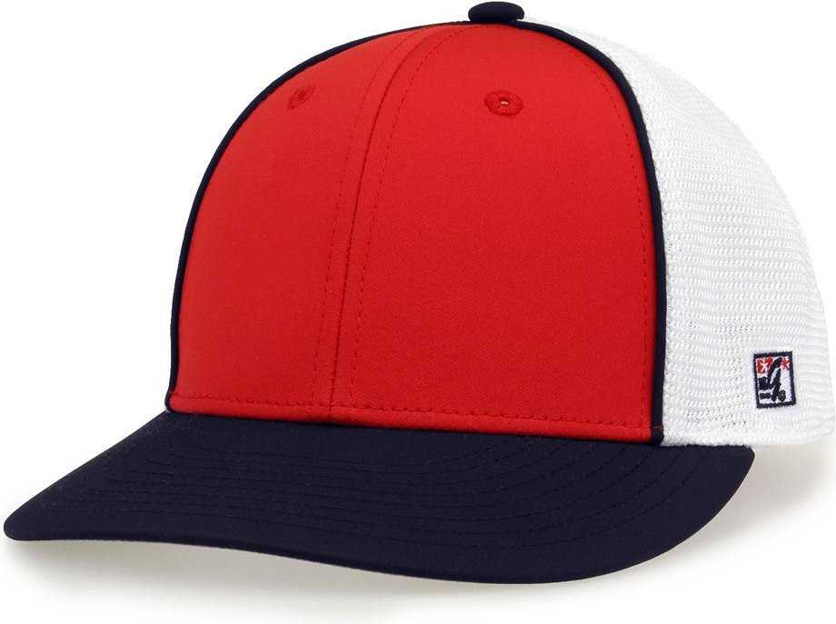 The Game GB483P On-Field GameChanger with Piping &amp; Diamond Mesh Cap - Red Navy