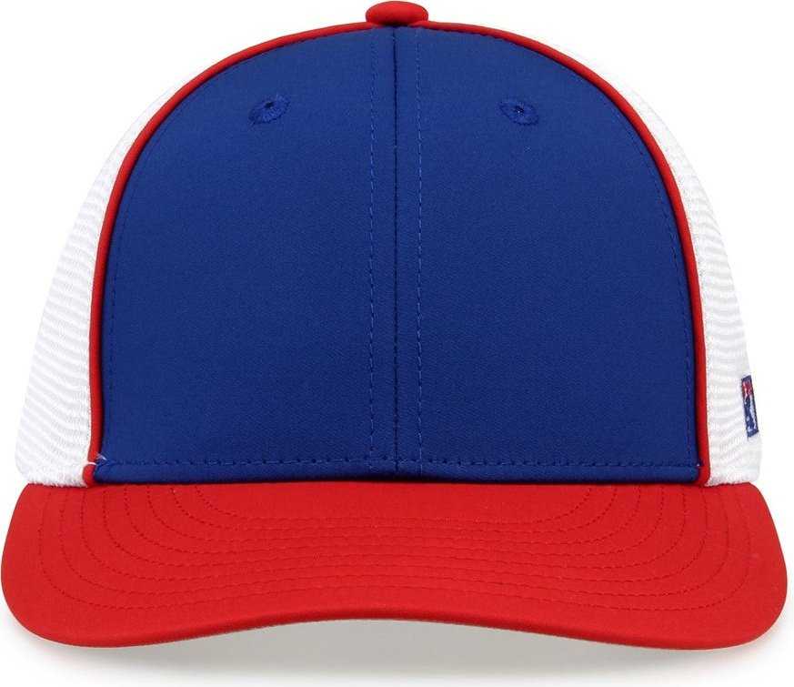 The Game GB483P On-Field GameChanger with Piping &amp; Diamond Mesh Cap - Royal Red