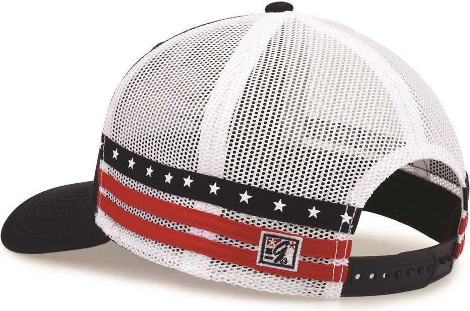 The Game GB485 Stars and Striped Trucker Cap - Navy