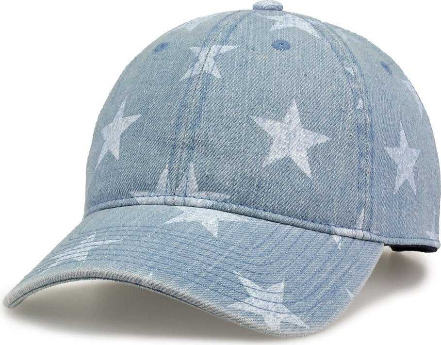 The Game GB487 Relaxed Denim Stars Cap - Denim - HIT a Double - 2