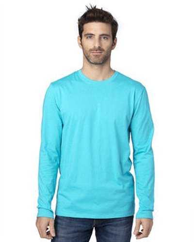 Threadfast Apparel 100LS Unisex ULIGHTimate Long-Sleeve T-Shirt - Pacific Blue - HIT a Double