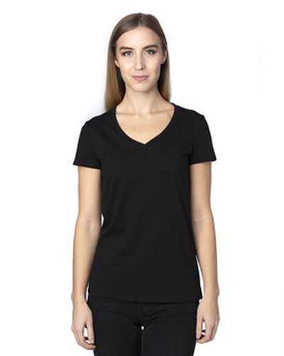 Threadfast Apparel 200RV Ladies&#39; ULIGHTimate V-Neck T-Shirt - Black - HIT a Double