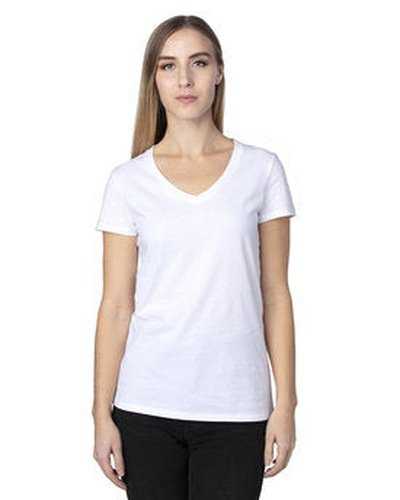 Threadfast Apparel 200RV Ladies&#39; ULIGHTimate V-Neck T-Shirt - White - HIT a Double