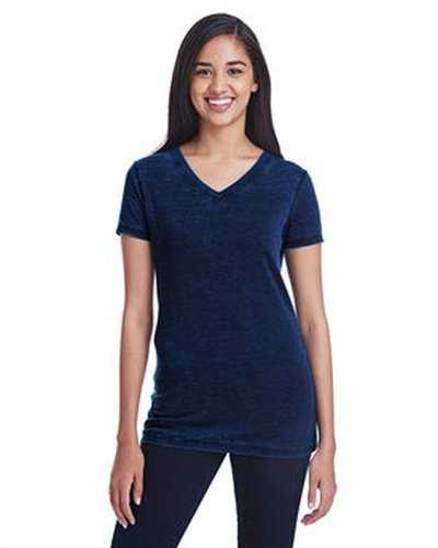 Threadfast Apparel 215B Ladies&#39; Cross Dye Short-Sleeve V-Neck T-Shirt - Electric Blue - HIT a Double
