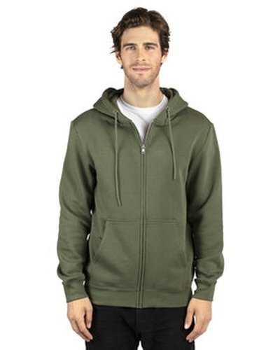 Threadfast Apparel 320Z Unisex ULIGHTimate Fleece Full-Zip Hooded Sweatshirt - Army - HIT a Double