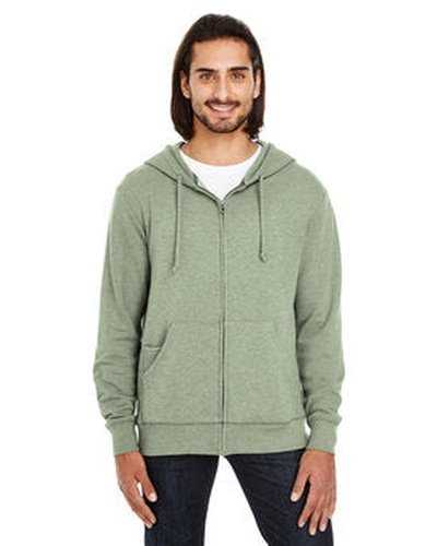 Threadfast Apparel 321Z Unisex Triblend French Terry Full-Zip - Army Heather - HIT a Double