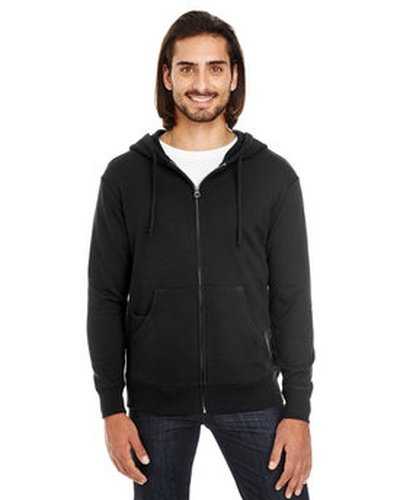 Threadfast Apparel 321Z Unisex Triblend French Terry Full-Zip - Black Solid - HIT a Double
