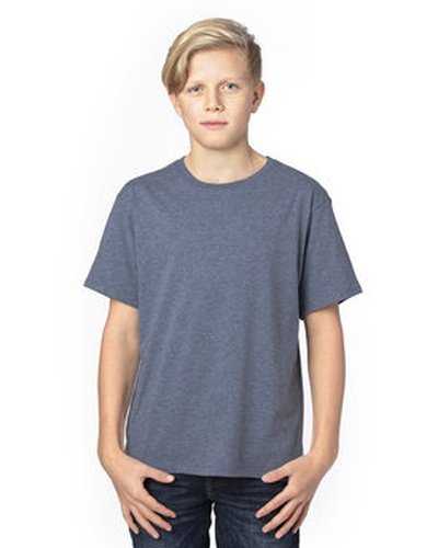 Threadfast Apparel 600A Youth ULIGHTimate T-Shirt - Navy Heather - HIT a Double