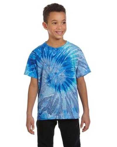 Tie-Dye CD100Y Youth 54 oz 100% Cotton T-Shirt - Blue Jerry - HIT a Double