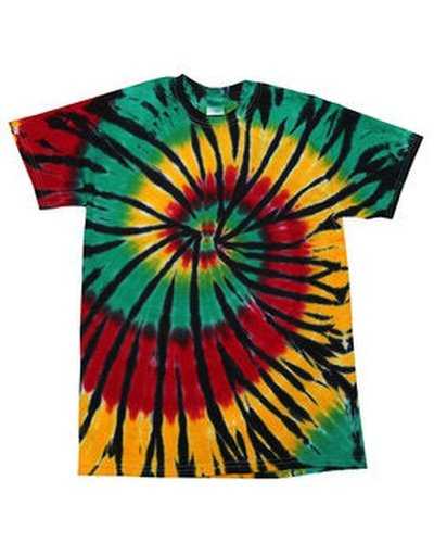 Tie-Dye CD100Y Youth 54 oz 100% Cotton T-Shirt - Rasta Web - HIT a Double
