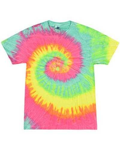 Tie-Dye CD100 Adult 54 oz, 100% Cotton T-Shirt - Minty Rainbow - HIT a Double