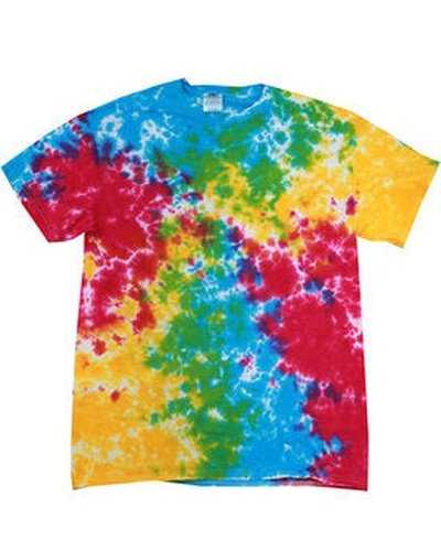 Tie-Dye CD100 Adult 54 oz, 100% Cotton T-Shirt - Multi Rainbow - HIT a Double