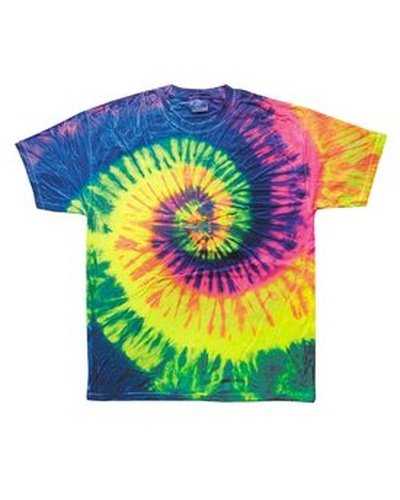 Tie-Dye CD100 Adult 54 oz, 100% Cotton T-Shirt - Neon Rainbow - HIT a Double
