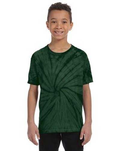 Tie-Dye CD101Y Youth 54 oz 100% Cotton Spider T-Shirt - Spider Green - HIT a Double