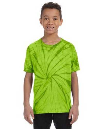 Tie-Dye CD101Y Youth 54 oz 100% Cotton Spider T-Shirt - Spider Lime - HIT a Double