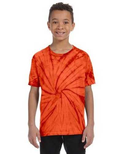 Tie-Dye CD101Y Youth 54 oz 100% Cotton Spider T-Shirt - Spider Orange - HIT a Double