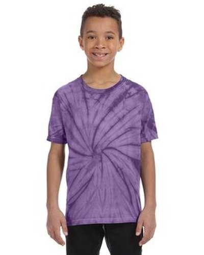 Tie-Dye CD101Y Youth 54 oz 100% Cotton Spider T-Shirt - Spider Purple - HIT a Double