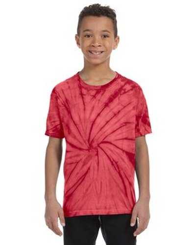 Tie-Dye CD101Y Youth 54 oz 100% Cotton Spider T-Shirt - Spider Red - HIT a Double