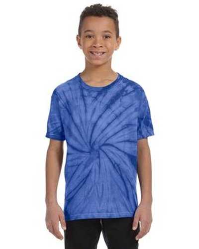 Tie-Dye CD101Y Youth 54 oz 100% Cotton Spider T-Shirt - Spider Royal - HIT a Double