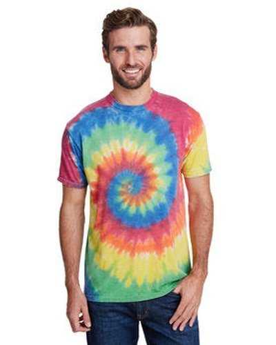 Tie-Dye CD1090 Adult Burnout Festival T-Shirt - Rainbow - HIT a Double