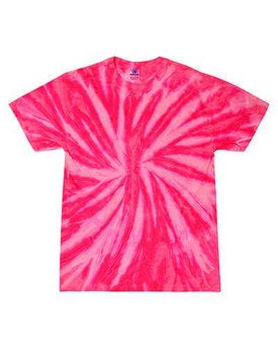 Tie-Dye CD110Y Youth 54 oz, 100% Cotton Twist D T-Shirt - Neon Bubblegum - HIT a Double