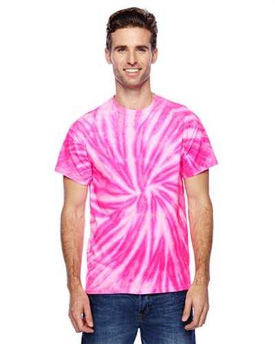 Tie-Dye CD110 Adult 100% Cotton Twist D T-Shirt - Neon Bubblegum - HIT a Double