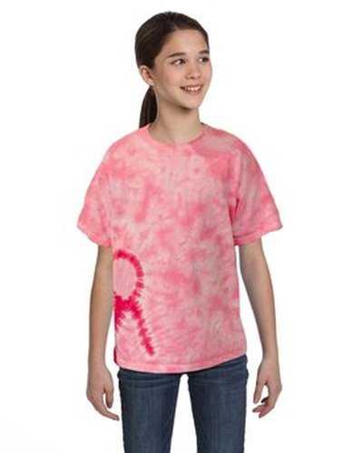 Tie-Dye CD1150Y Youth Pink Ribbon T-Shirt - Pink Ribbon - HIT a Double