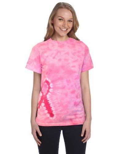 Tie-Dye CD1150 Pink Ribbon T-Shirt - Pink Ribbon - HIT a Double