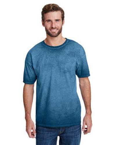 Tie-Dye CD1310 Adult Oil Wash T-Shirt - Navy - HIT a Double