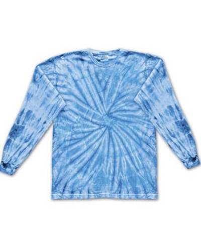 Tie-Dye CD2000Y Youth Long-Sleeve Tee - Spider Baby Blue - HIT a Double