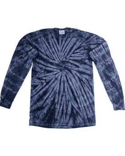 Tie-Dye CD2000Y Youth Long-Sleeve Tee - Spider Navy - HIT a Double