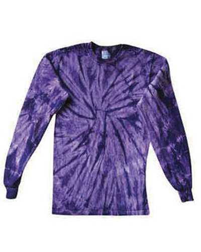 Tie-Dye CD2000Y Youth Long-Sleeve Tee - Spider Purple - HIT a Double