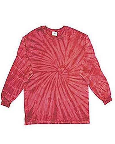 Tie-Dye CD2000Y Youth Long-Sleeve Tee - Spider Red - HIT a Double