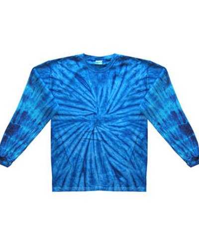 Tie-Dye CD2000Y Youth Long-Sleeve Tee - Spider Royal - HIT a Double