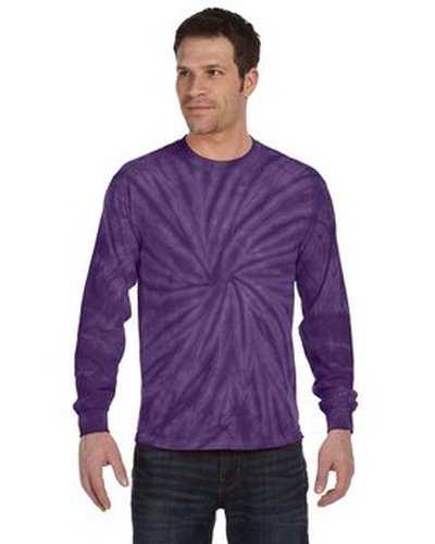Tie-Dye CD2000 Adult 54 oz 100% Cotton Long-Sleeve T-Shirt - Spider Purple - HIT a Double
