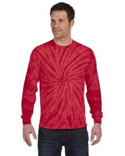 Tie-Dye CD2000 Adult 54 oz 100% Cotton Long-Sleeve T-Shirt - Spider Red - HIT a Double