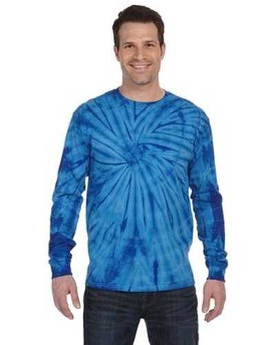 Tie-Dye CD2000 Adult 54 oz 100% Cotton Long-Sleeve T-Shirt - Spider Royal - HIT a Double