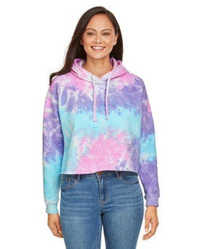 Tie-Dye CD8333 Ladies&#39; Cropped Hooded Sweatshirt - Cotton Candy - HIT a Double